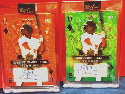 Enrique Bradfield Jr 2024 Stacked Deck Autograph Lot of 2 PRC Queen Diamonds