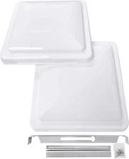 Camp'N 14'' Universal RV Roof Vent Lid Cover, OEM Replacement (White, 2-Pack)