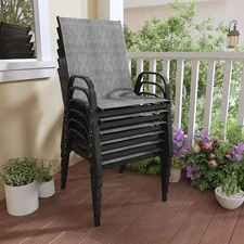 Patio Chairs Set of 6, Outdoor Dining Chairs with All Weather Lightweight Textil