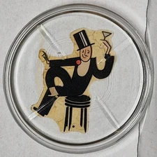 Vintage MCM Glass Clear Bar Coaster