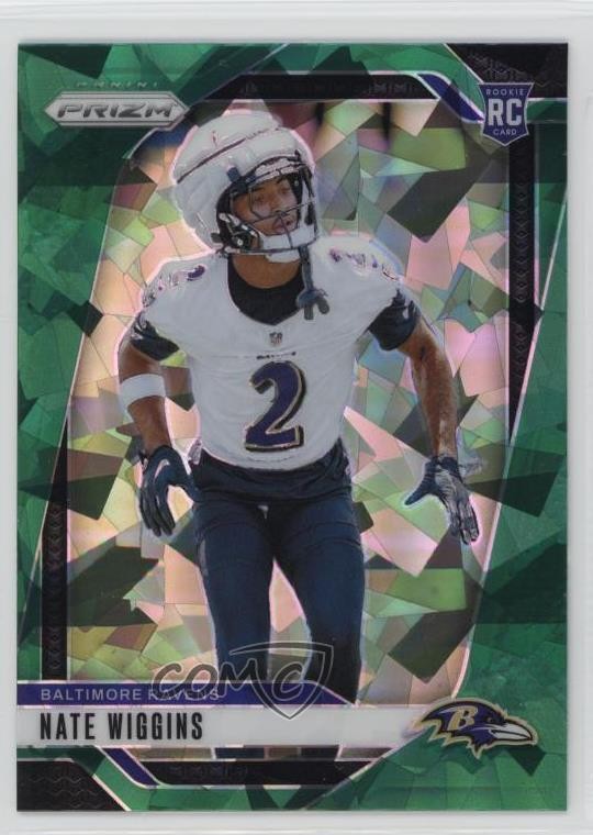 2024 Panini Prizm Rookies Green Ice Prizm Nate Wiggins #380 Rookie RC fm0
