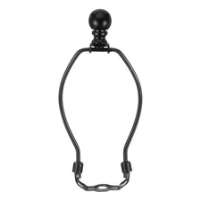 1 Set 6.5 Inch Lamp Harp Kit with 25mm Finial Lamp Shade Bracket Holder, Black