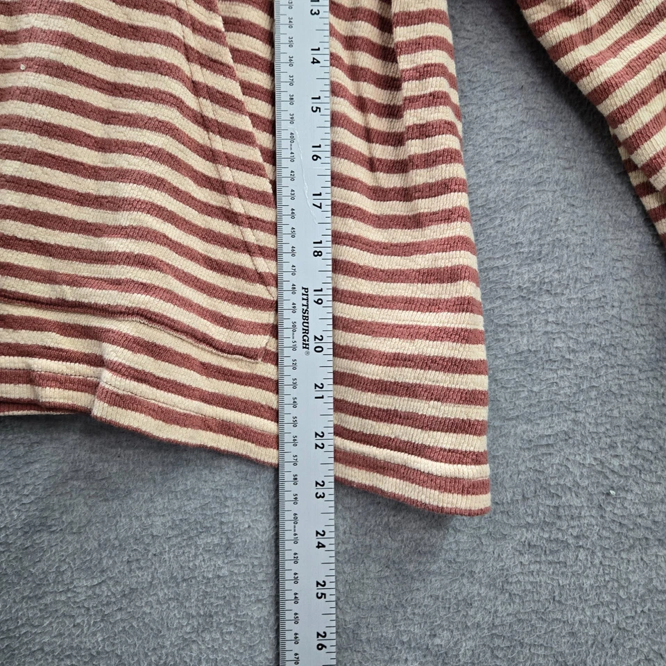 Sudadera Roxy Mujer Grande Roja Rayas Recortada Sudadera con Capucha Manga Campana Foto 3 de 4