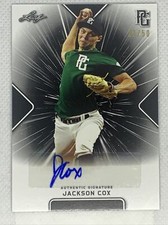 2021 LEAF PERFECT GAME JACKSON COX BLACK PAPER AUTO # 21/50