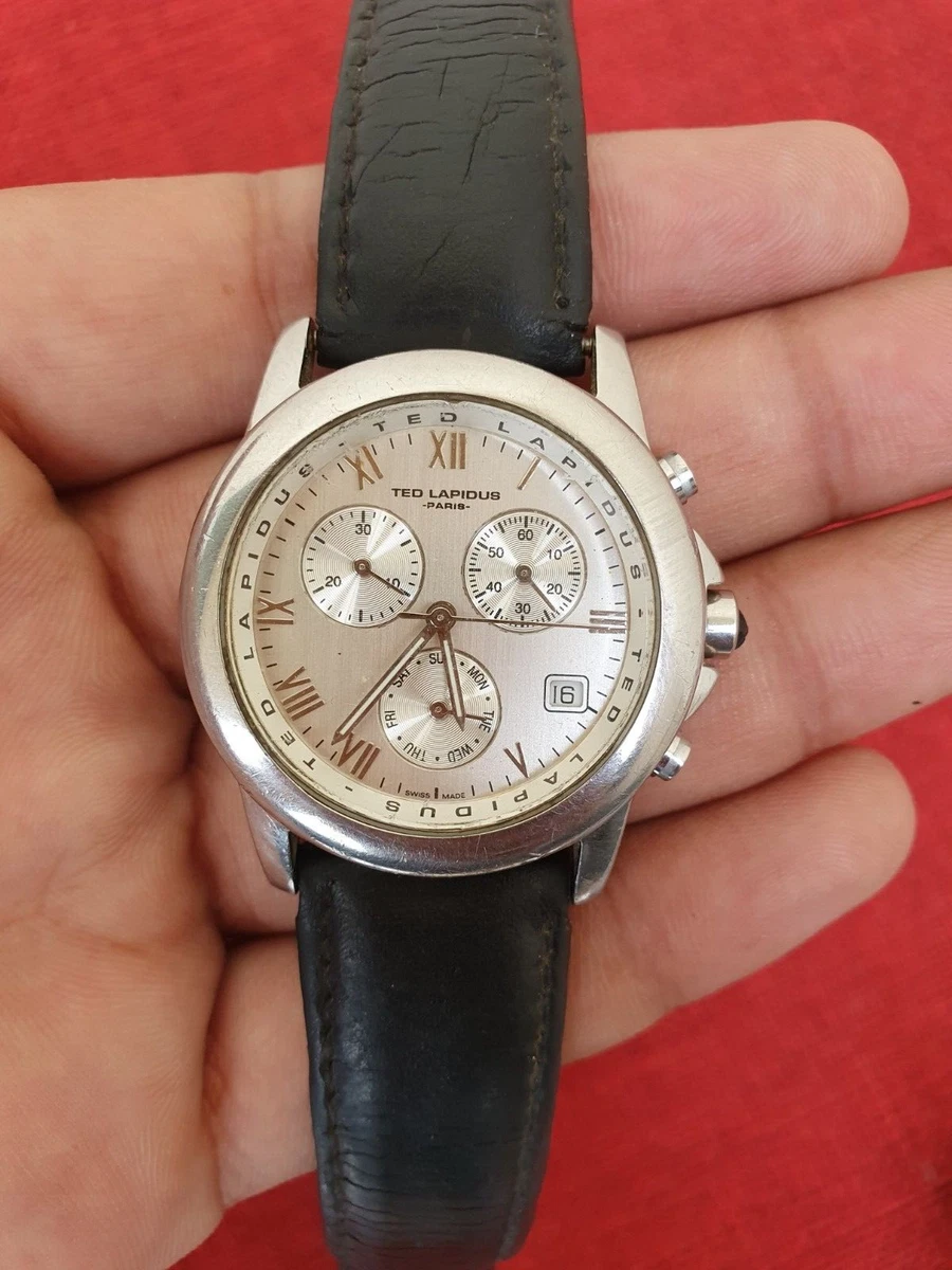 Ted Lapidus Paris chronograph TL 23881 Gold dial Swiss Made men s Wrist watch