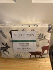 NIP Pointehaven Northwoods Animal Print Flannel Full/Queen Duvet Cover Set 3pc 
