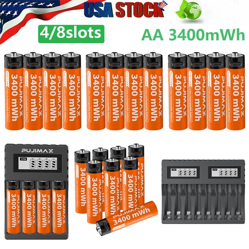 AA AAA Akku 1,5 V Wiederaufladbare Lithium AAA Batterien LCD Ladegerät SET - Bild 3 von 41