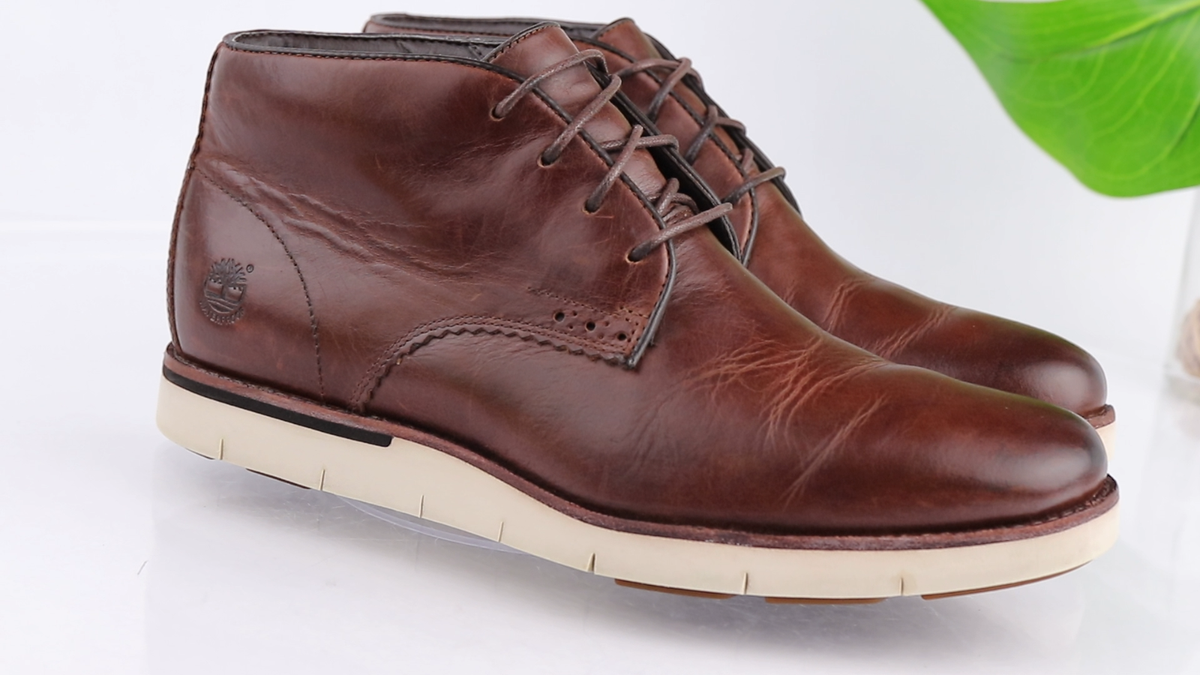 Timberland Men\'s Size 7.5 Preston Hill Chukka‎ Boots Redwood Leather Lace Up s-l1200.jpg main image 4