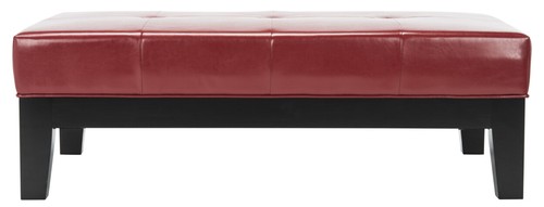SAFAVIEH Jordan Cocktail Ottoman | Red | - Picture 8 of 10
