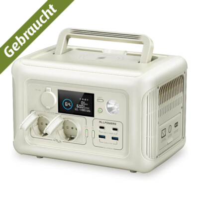 ALLPOWERS Tragbare Powerstation, 600W /299Wh LiFePO4 Batterie USV Solargenerator