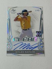 2023 Leaf Trinity Baseball Clear Auto Platinum Myles Naylor XRC 9/49