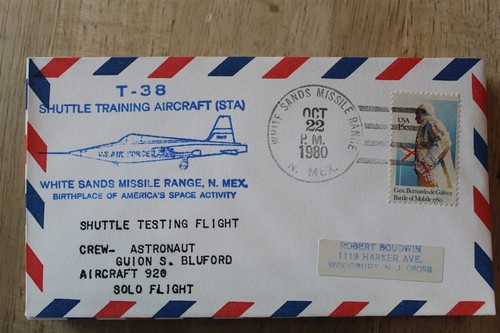 T-38 SHUTTLE TRAINING AIRCRAFT -TEST FLIGHT BLUFORD 10/22/1980 WHITE SANDS - 第 1/1 張圖片