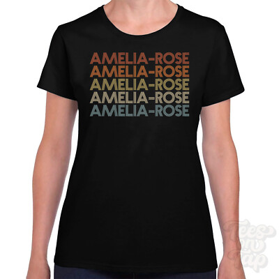 AMELIA-ROSE WIEDERHOLTES RETRO-STIL T-SHIRT Herren & Damen Neuheit cool Name Geschenk