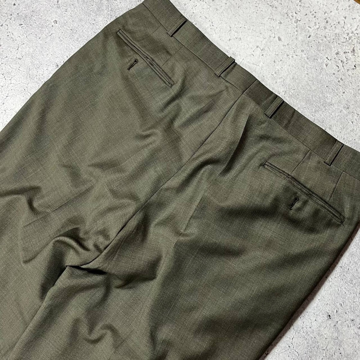 【90s】Burberrys 2tuck Tencel Gray Slacks Vintage Burberrys Pants Mens 36 Gray Wool Slacks Pleated