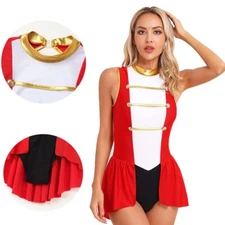 Womens Circus Ringmaster Cosplay Bodysuit Stage Shows Costume Fancy Dress Up