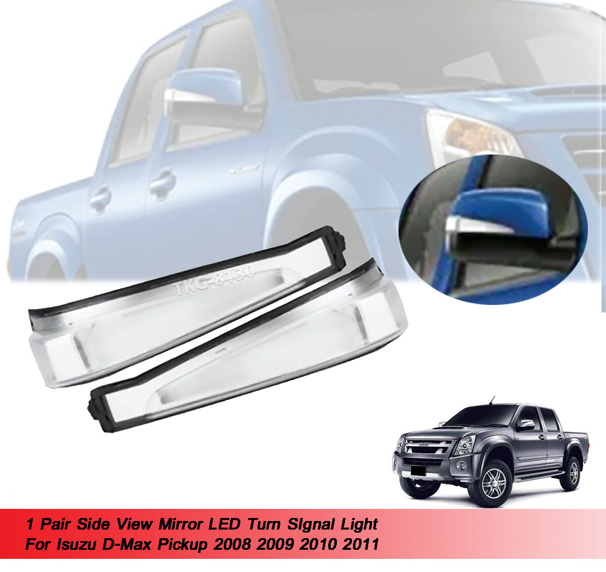 1 PAIR TURN SIGNAL LIGHT LAMP MIRROR FOR ISUZU DMAX D-MAX