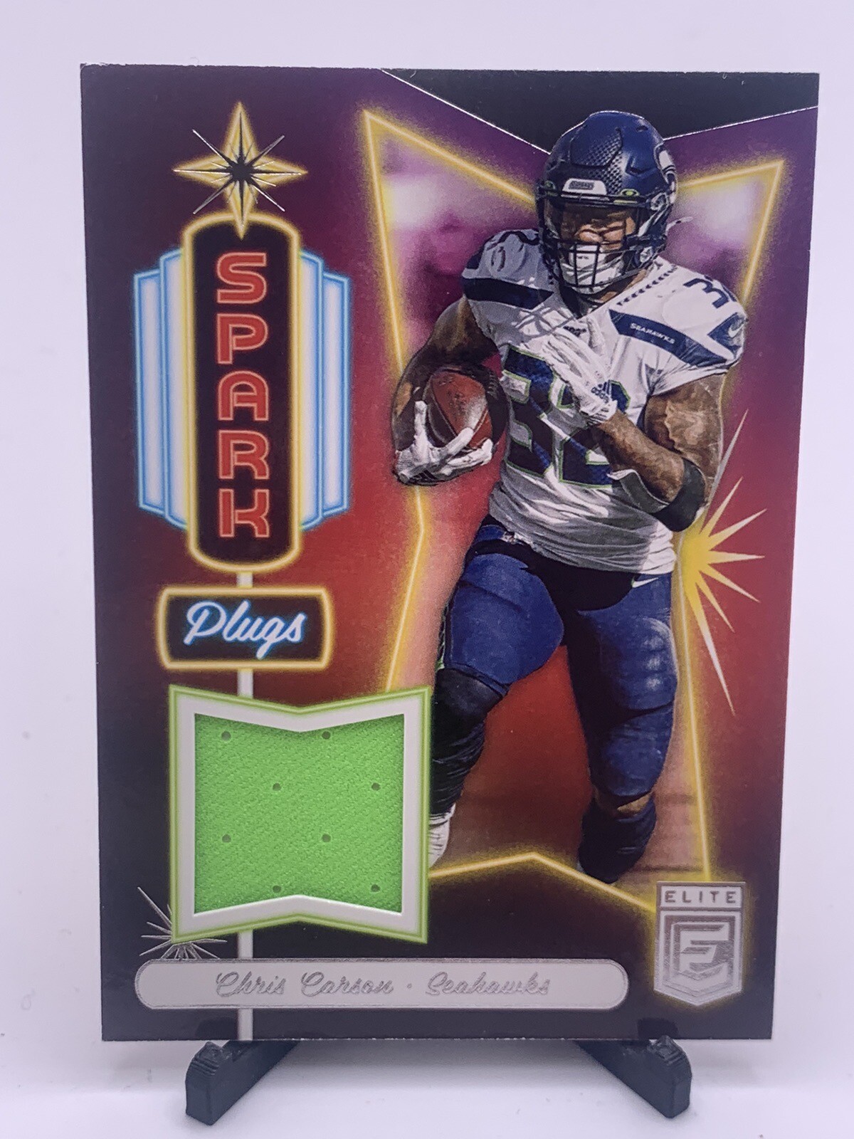 Chris Carson 2020 Panini Elite Spark Plugs Jersey #SP-CC Seattle Seahawks