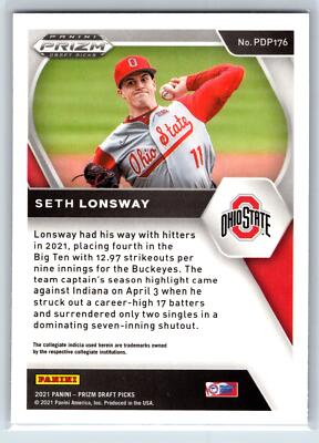 Seth Lonsway 2021 Panini Prizm Draft Picks Ohio State