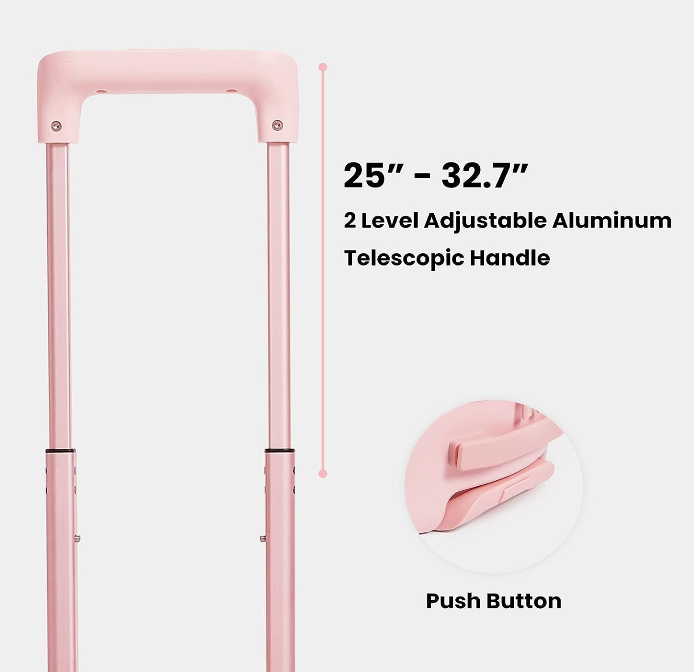 VETRESKA Bubble Pet Carrier Luggage w/ Wheels & Telescopic Handle, Pink & Clear