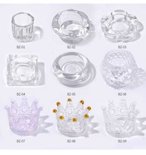 9 Style Glass Crystal Dappen Dish Cup Nail Art Acrylic for Liquid Powder Tools