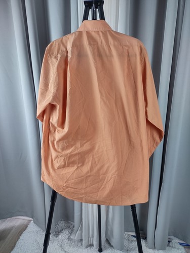 Van Heusen Men's Orange Cotton Blend Button Down Size Large 16 (34-35) - Picture 4 of 12