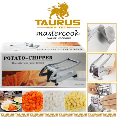 Kartoffelhacker Pommes Frites S/S Schneider Spanschneider Zerkleinerer & 2 Klingen UK KOSTENLOSER VERSAND