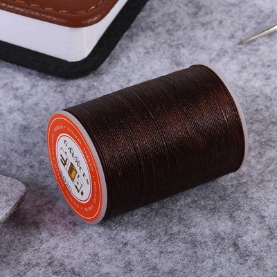 160m/Roll 0.45mm Polyester Leather Sewing Waxed Thread Cord Handcrafts (Brown)