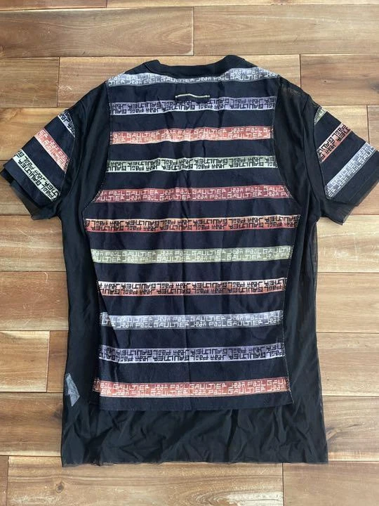 JEAN PAUL GAULTIER CLASSIQUE Power net T-shirt 48 Black Authentic