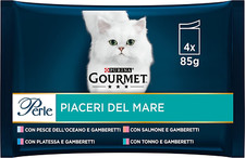 Purina Gourmet Cibo per Gatto 100% Naturale con Salmone Platessa e Tonno 4x85g
