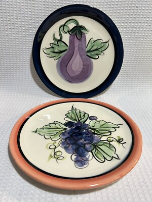 1995/98-Vicki Carroll Pottery-Eggplant & Grapes 7.75  Collector Plates