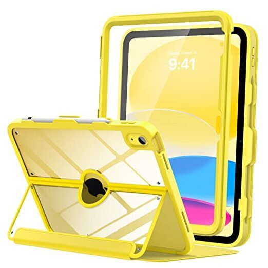 Yellow iPad 10th Gen Case with Apple Pencil Holder – Shockproof & Lightweight