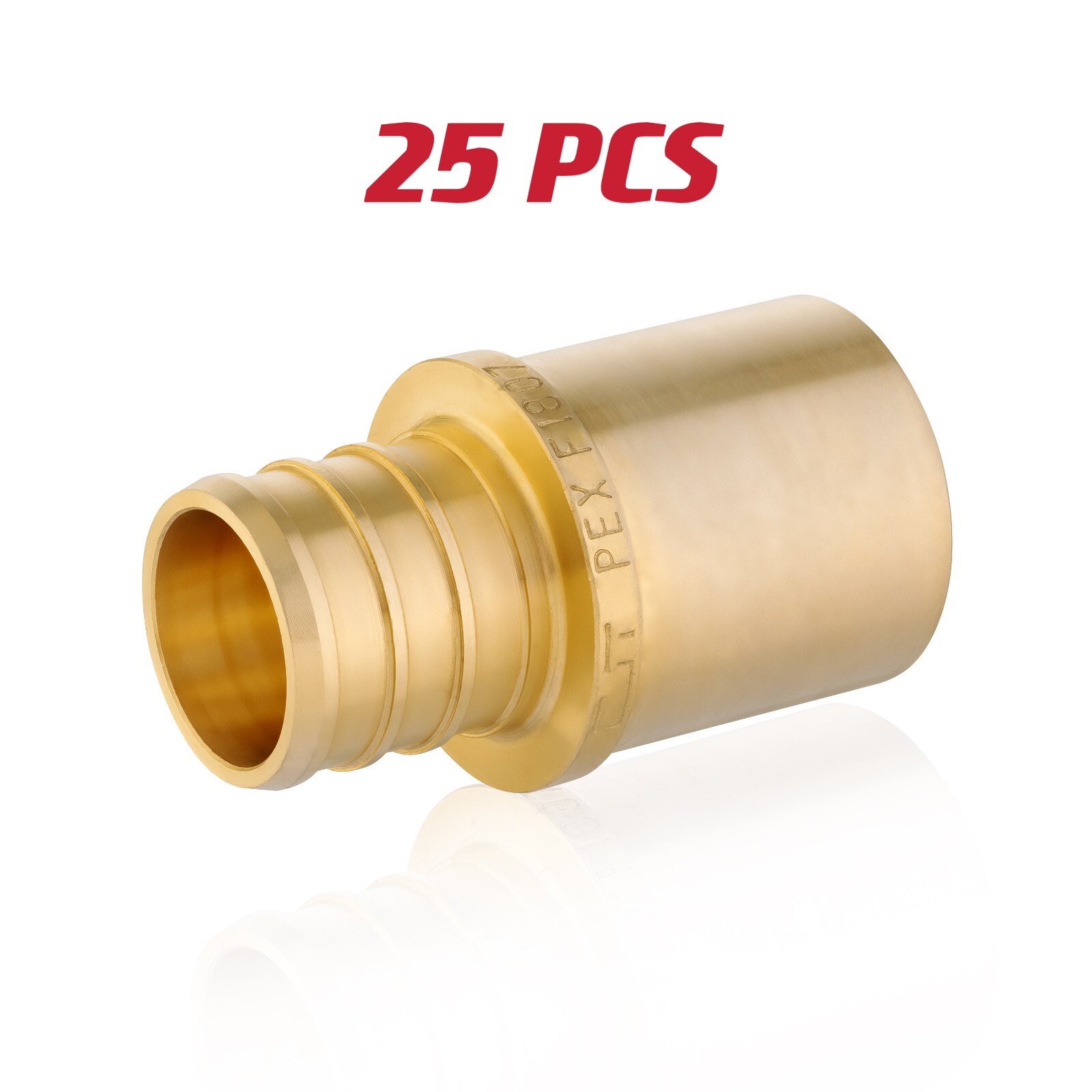 EFIELD 25PCS Pex 1/2" X 1/2" Male Sweat Adapter Crimp Brass Fittings, Lead Free
