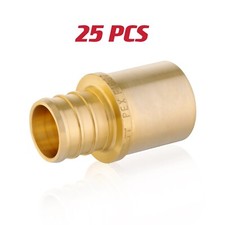EFIELD 25PCS Pex 1/2" X 1/2" Male Sweat Adapter Crimp Brass Fittings, Lead Free