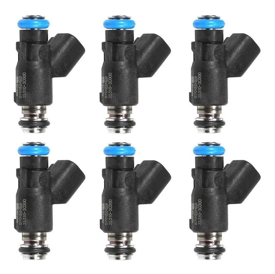 x6 OEM Delphi HP Upgrade Fuel Injectors For 2007-2012 Hyundai Veracruz 3.8L V6 Foto 3 de 4