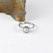 Natural and Genuine Pearl Silver Made Ring at Best Price Simple And Attractive