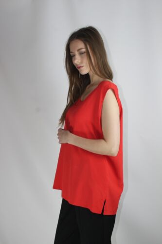 GIVENCHY T-Shirt Damen Koralle Vintage Bluse Ärmellos Rundhals XXL
