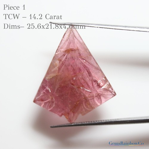 Tourmaline Carved in Fancy Shape, Natural Loose Gemstone Carving, Genuine - Picture 2 of 10