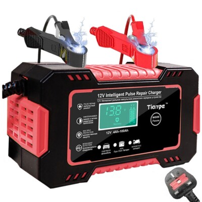 Autobatterie Ladegerät 12V 6A Schnellladegerät Automatisch Smart Pulse Repair AGM/GEL UK