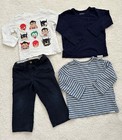 Lot Of 4 Boys Baby Gap Navy Pants, 3 Long Sleeve Tees  2D Hero Tee Size 2T — photo 2