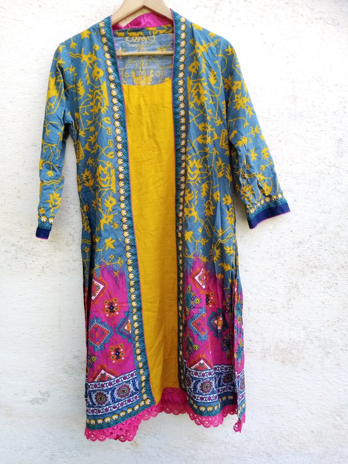 Túnica Vestido Vintage Original Indio Boho Bali Goa Ibiza Hippie 38/40/42
