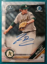 2019 BOWMAN CHROME DRAFT AUTOGRAPH TYLER BAUM OAKLAND  ATHLETICS A'S 1ST