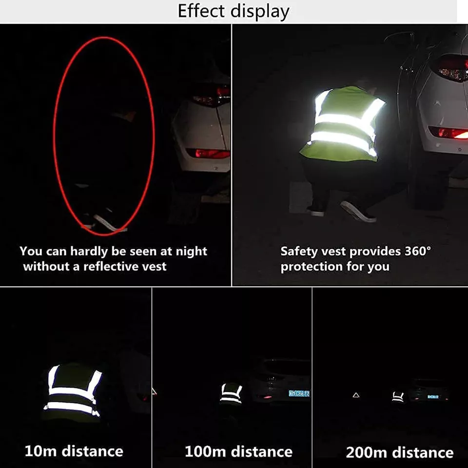 Защитный жилет с 5 карманами светоотражающие ремни безопасности с полосками высокой видимости - Изображение 3 из 4