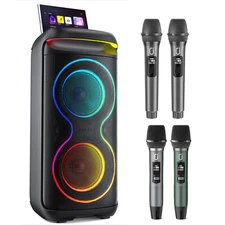 Karaoke Machine Party Speaker Bluetooth 5.0 Speaker For Birthday/Party with Mics