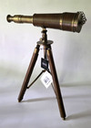 Nautical 13.5" Decorative Solid Brass Telescope w/ leather wrap Tripod New $199