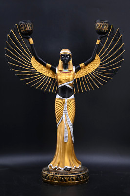 Isis - Great Statue of egyptian goddess Isis opening her wings ,green,made in EG