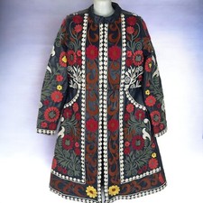 Ruby Yaya By Boston Proper Vegan Leather Boho Embroidered Floral Coat Size Med