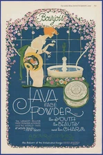Vintage 1919 BOURJOIS JAVA Face Powder Cosmetics Ralph Barton Art Paris Print Ad