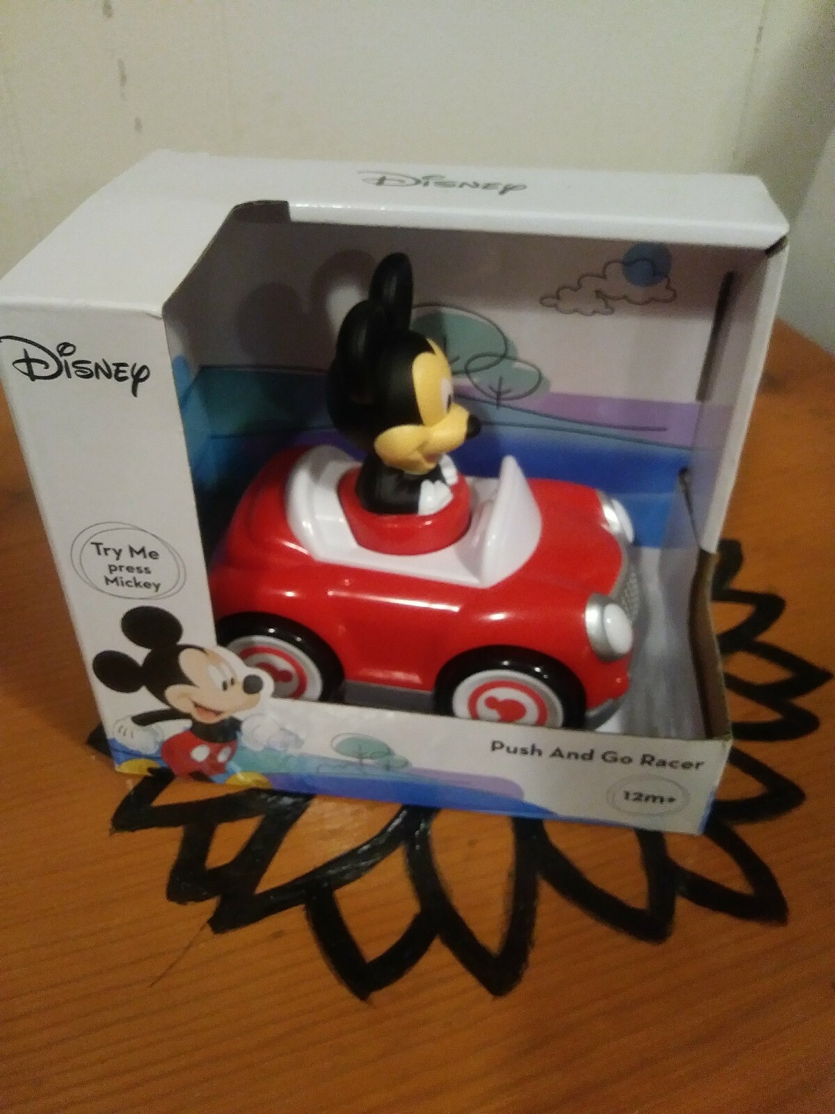 mickey mouse push and go car