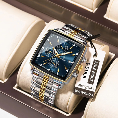 Mode Männer Armbanduhr Wasserdichte Herrenuhr Edelstahl Quarzuhr Chrono Geschenk