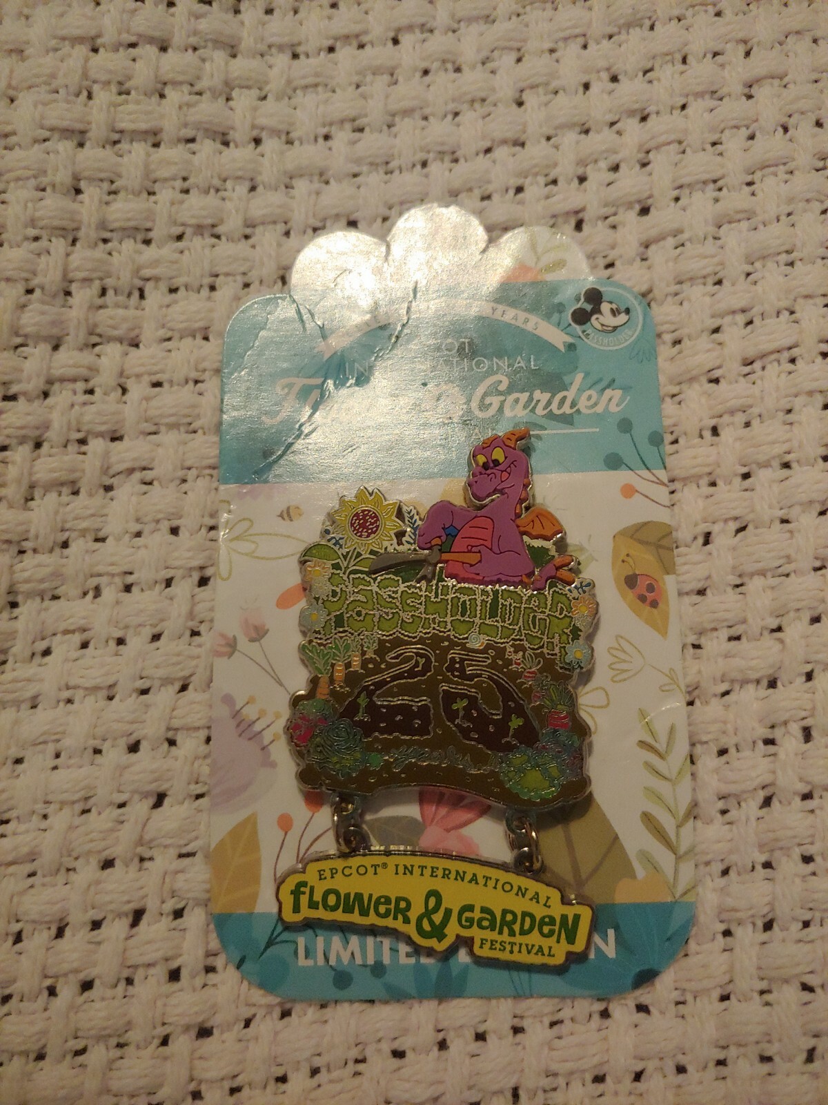 Disney Epcot Flower & Garden Festival 2018 Passholder Figment Annual Pass Pin LE